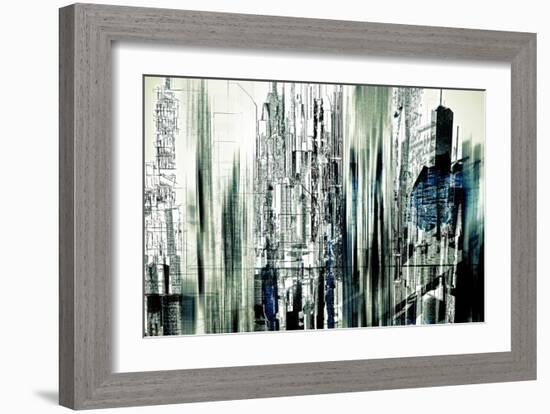 Asbstract City Perspective II-Jean-François Dupuis-Framed Art Print