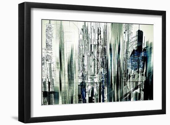 Asbstract City Perspective II-Jean-François Dupuis-Framed Art Print