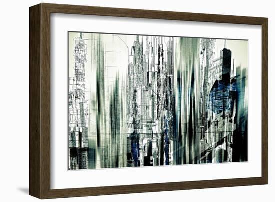 Asbstract City Perspective II-Jean-François Dupuis-Framed Art Print