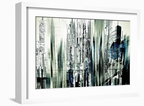 Asbstract City Perspective II-Jean-François Dupuis-Framed Art Print