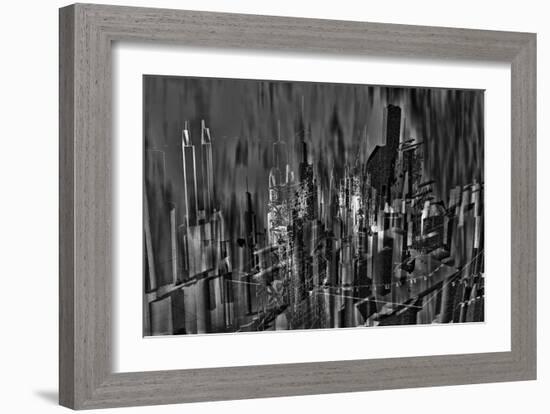 Asbstract City Perspective III-Jean-François Dupuis-Framed Art Print