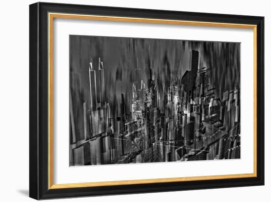 Asbstract City Perspective III-Jean-François Dupuis-Framed Art Print