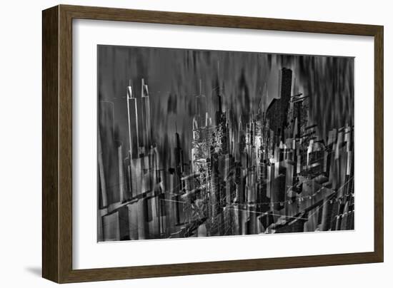 Asbstract City Perspective III-Jean-François Dupuis-Framed Art Print