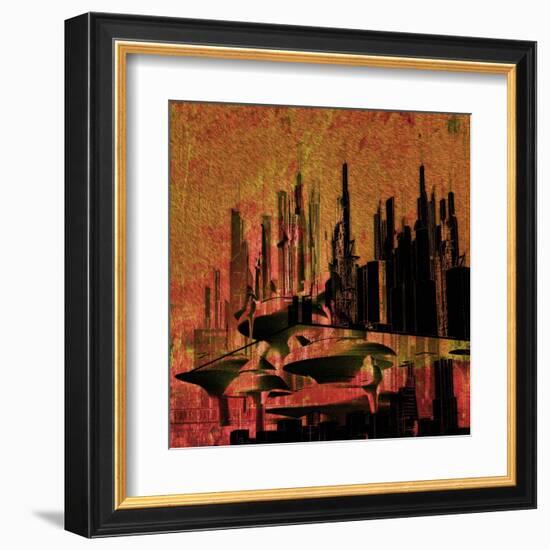 Asbstract City Perspective VI-Jean-François Dupuis-Framed Art Print