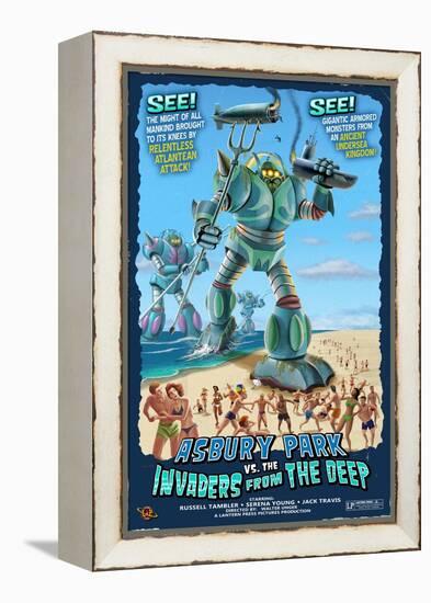 Asbury Park, New Jersey - Invaders from the Deep-Lantern Press-Framed Stretched Canvas