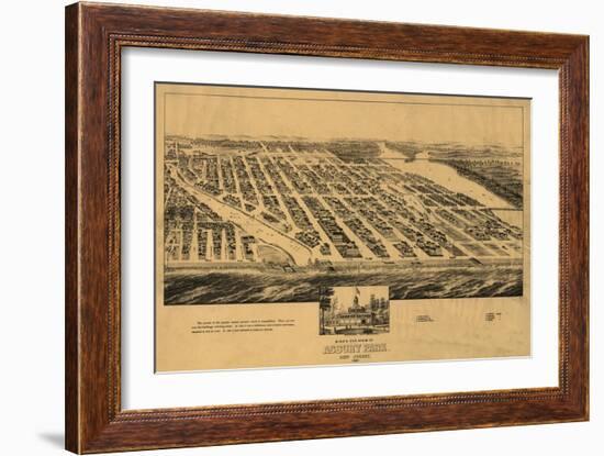 Asbury Park, New Jersey - Panoramic Map-Lantern Press-Framed Art Print