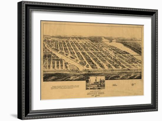 Asbury Park, New Jersey - Panoramic Map-Lantern Press-Framed Art Print