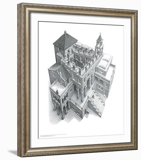 Ascending and Descending-M^ C^ Escher-Framed Art Print