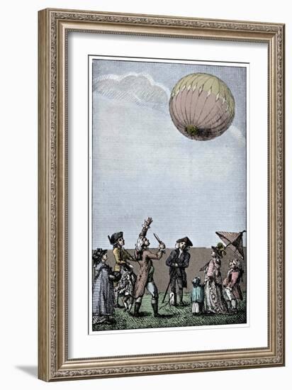 Ascension of a Montgolfier balloon, late 18th century, (1910)-Unknown-Framed Giclee Print