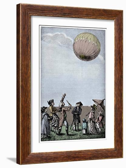 Ascension of a Montgolfier balloon, late 18th century, (1910)-Unknown-Framed Giclee Print