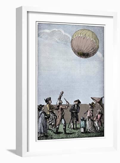 Ascension of a Montgolfier balloon, late 18th century, (1910)-Unknown-Framed Giclee Print