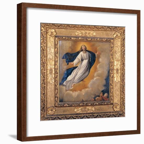 Ascension of Christ with Emilian Rectangular wooden box frame, 1550-1600, Bologna, Italy-null-Framed Art Print