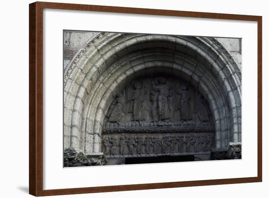 Ascension of Jesus and Twelve Apostles on Tympanum Decorated in Relief from Above Miegeville Door-null-Framed Giclee Print