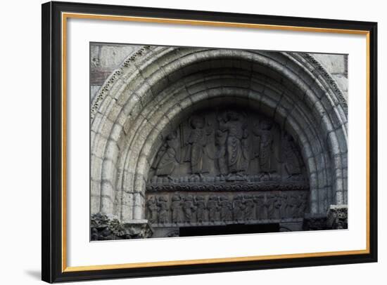 Ascension of Jesus and Twelve Apostles on Tympanum Decorated in Relief from Above Miegeville Door-null-Framed Giclee Print