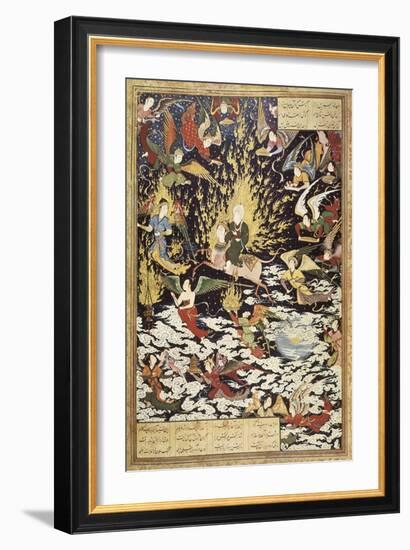 Ascension of Prophet Muhammad with the Archangel Gabriel-null-Framed Premium Giclee Print