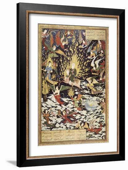 Ascension of Prophet Muhammad with the Archangel Gabriel-null-Framed Art Print