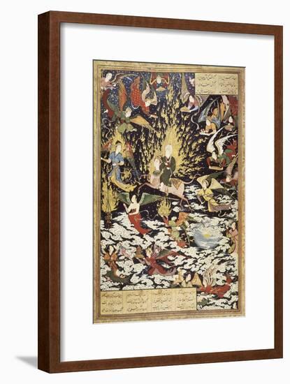 Ascension of Prophet Muhammad with the Archangel Gabriel-null-Framed Art Print