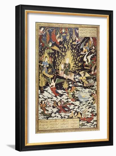 Ascension of Prophet Muhammad with the Archangel Gabriel-null-Framed Art Print