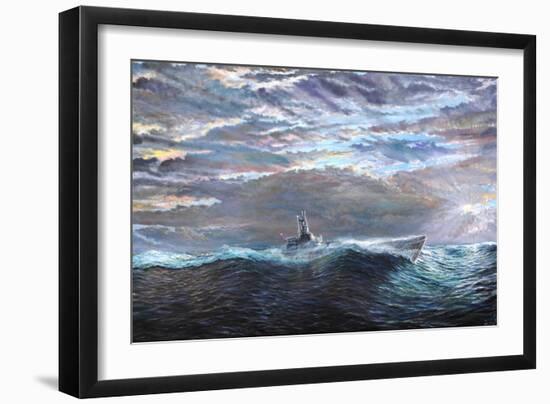 Ascension of USS Puffer October 10-17th 1943, 2020, (oil on canvas)-Vincent Alexander Booth-Framed Giclee Print