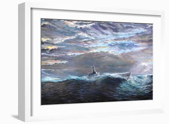 Ascension of USS Puffer October 10-17th 1943, 2020, (oil on canvas)-Vincent Alexander Booth-Framed Giclee Print