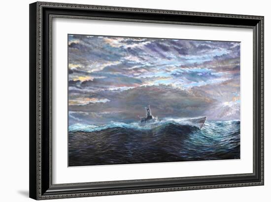 Ascension of USS Puffer October 10-17th 1943, 2020, (oil on canvas)-Vincent Alexander Booth-Framed Giclee Print