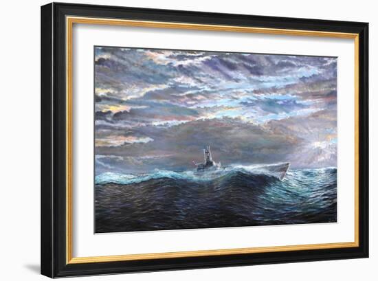 Ascension of USS Puffer October 10-17th 1943, 2020, (oil on canvas)-Vincent Alexander Booth-Framed Giclee Print