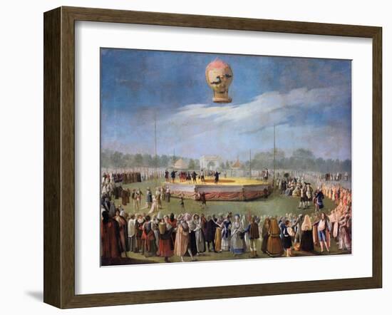 Ascent of a Balloon at the Court of Charles IV-Antonio Carnicero-Framed Giclee Print