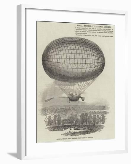 Ascent of Bell's Aerial Machine, from Vauxhall Gardens-null-Framed Giclee Print