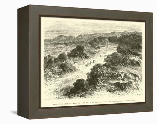 Ascent of Habaspampa, on the Road to the Pass in the Cordillera of Occobamba-Édouard Riou-Framed Premier Image Canvas