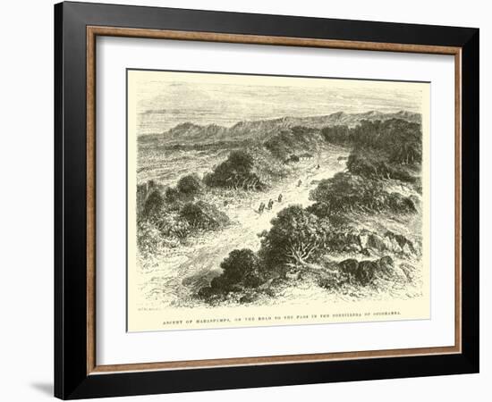 Ascent of Habaspampa, on the Road to the Pass in the Cordillera of Occobamba-Édouard Riou-Framed Giclee Print