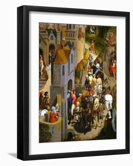 Ascent to Calvary, Carrying the Cross, Passion of Christ, Detail-Hans Memling-Framed Giclee Print