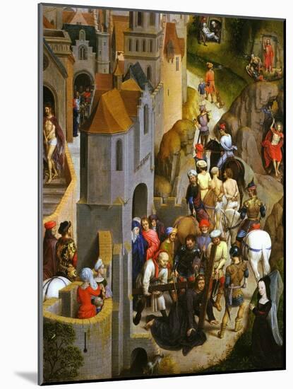 Ascent to Calvary, Carrying the Cross, Passion of Christ, Detail-Hans Memling-Mounted Giclee Print