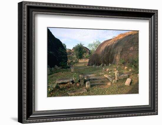 Ascetic rock-shelters for Buddhist monks in Anuradaphura, 2nd century BC. Artist: Unknown-Unknown-Framed Photographic Print