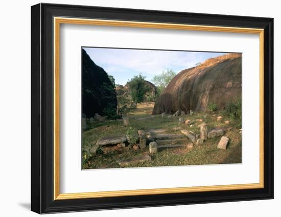 Ascetic rock-shelters for Buddhist monks in Anuradaphura, 2nd century BC. Artist: Unknown-Unknown-Framed Photographic Print