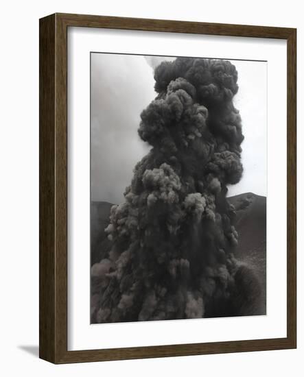 Ash Cloud Rising from Summit Craters, Yasur Volcano, Tanna Island, Vanuatu-Stocktrek Images-Framed Photographic Print