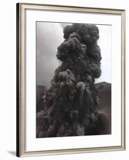 Ash Cloud Rising from Summit Craters, Yasur Volcano, Tanna Island, Vanuatu-Stocktrek Images-Framed Photographic Print