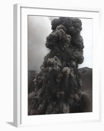 Ash Cloud Rising from Summit Craters, Yasur Volcano, Tanna Island, Vanuatu-Stocktrek Images-Framed Photographic Print