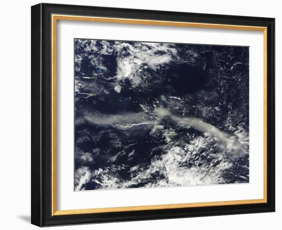 Ash Plume from Soufriere Hills, Montserrat-Stocktrek Images-Framed Photographic Print