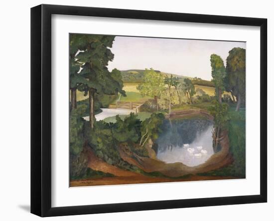 Ashby's Pond, C.1937 (Oil on Canvas)-John Northcote Nash-Framed Giclee Print