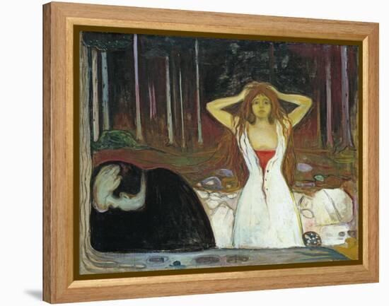 Ashes, 1895, by Edvard Munch, 1863-1944, Norwegian Expressionist painting,-Edvard Munch-Framed Stretched Canvas