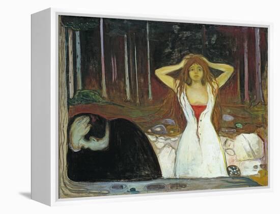 Ashes, 1895, by Edvard Munch, 1863-1944, Norwegian Expressionist painting,-Edvard Munch-Framed Stretched Canvas