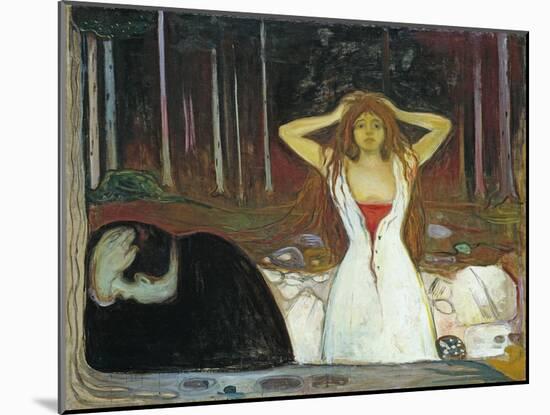 Ashes, 1895, by Edvard Munch, 1863-1944, Norwegian Expressionist painting,-Edvard Munch-Mounted Art Print