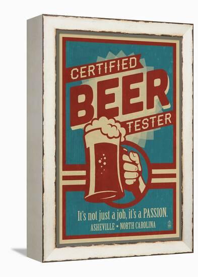 Asheville, North Carolina - Certified Beer Tester-Lantern Press-Framed Stretched Canvas