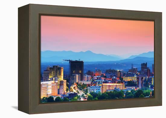 Asheville, North Carolina Skyline Nestled in the Blue Ridge Mountains.-SeanPavonePhoto-Framed Premier Image Canvas