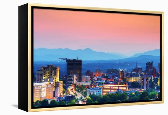 Asheville, North Carolina Skyline Nestled in the Blue Ridge Mountains.-SeanPavonePhoto-Framed Premier Image Canvas