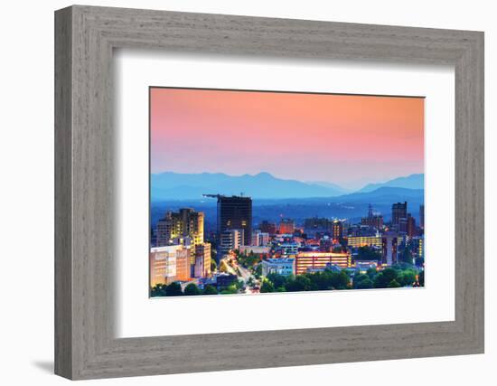 Asheville, North Carolina Skyline Nestled in the Blue Ridge Mountains.-SeanPavonePhoto-Framed Photographic Print