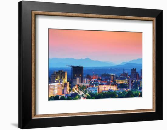 Asheville, North Carolina Skyline Nestled in the Blue Ridge Mountains.-SeanPavonePhoto-Framed Photographic Print