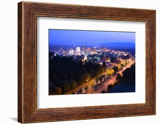 Asheville, North Carolina Skyline Nestled in the Blue Ridge Mountains.-SeanPavonePhoto-Framed Photographic Print