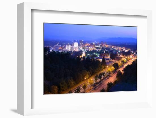 Asheville, North Carolina Skyline Nestled in the Blue Ridge Mountains.-SeanPavonePhoto-Framed Photographic Print