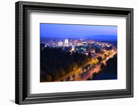 Asheville, North Carolina Skyline Nestled in the Blue Ridge Mountains.-SeanPavonePhoto-Framed Photographic Print